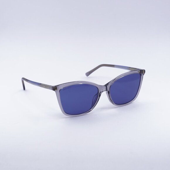 Jimmy Choo BA/G/S 0KB7KU Sunglasses Transparent Grey Cat Eye Frame, Blue Lenses - Picture 1 of 9